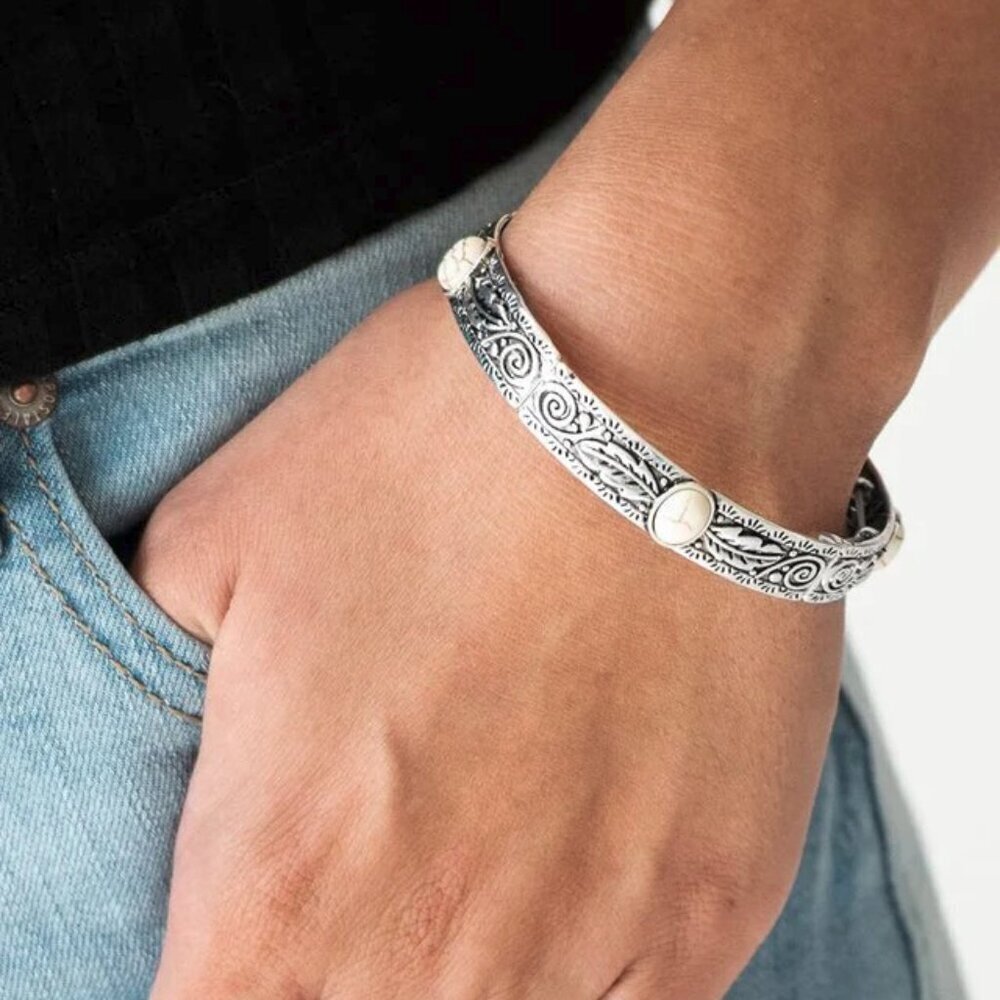 Paparazzi Jewelry - Wild West Story - White Bracelet - Vintage